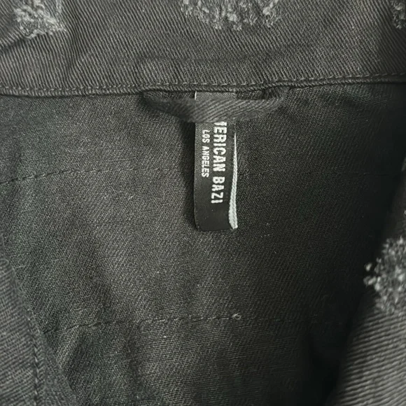 American Bazi Black Denim Jacket Size L - Picture 5 of 8